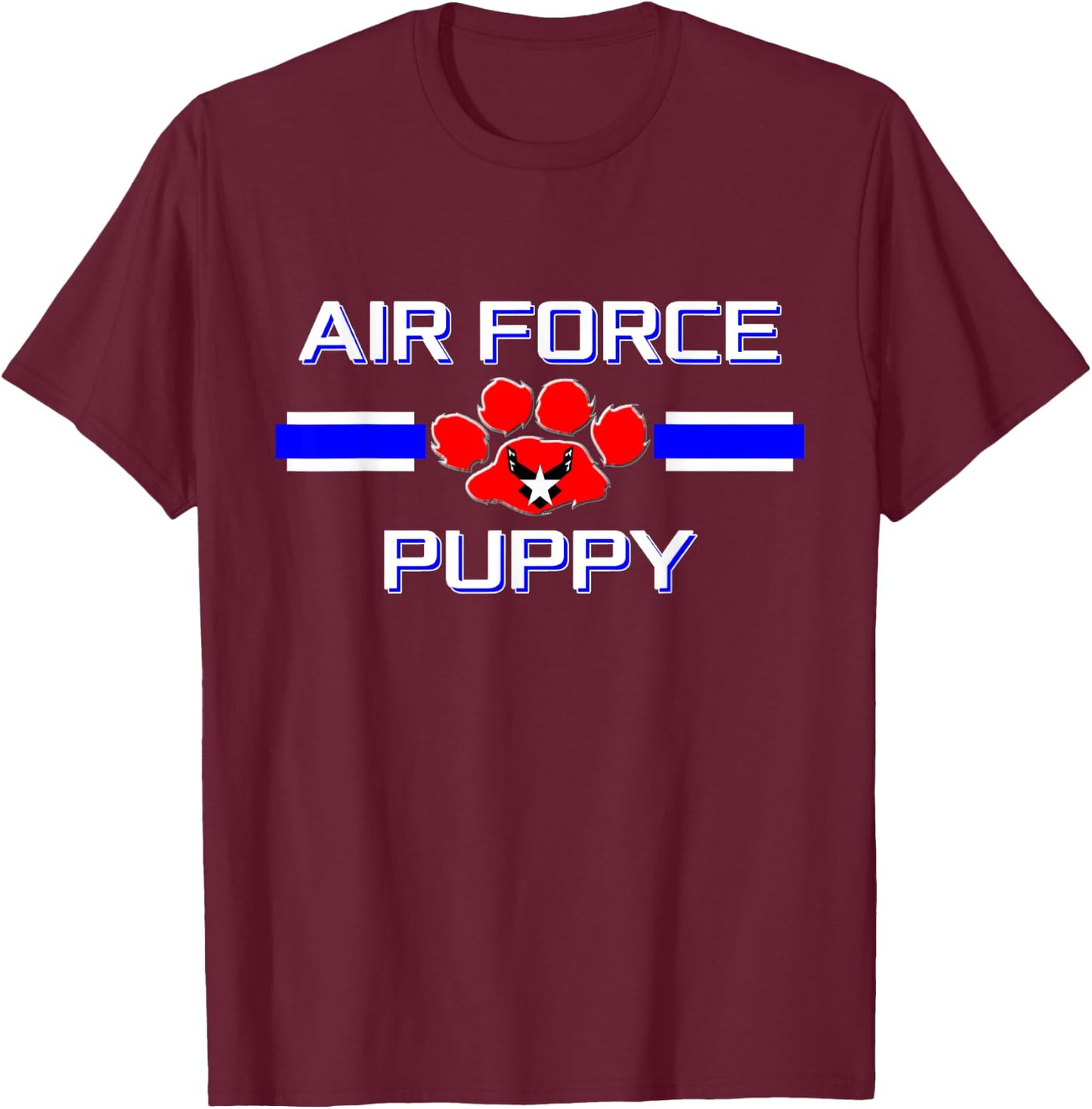 Air Force Human Puppy Play Shirt | Military Pup BDSM Fetish T-Shirt - T-Shirt | Maroon