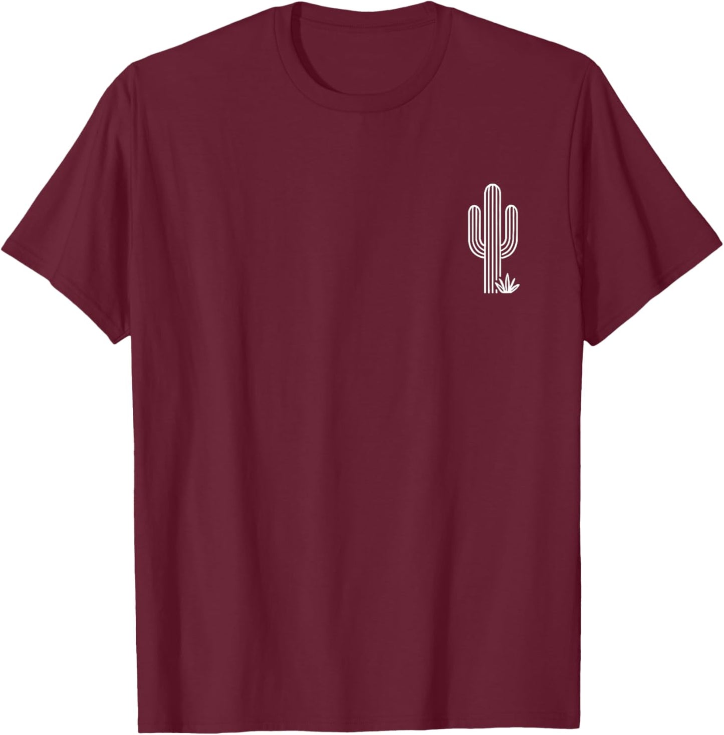 Nature Cacti Cute Western Desert Plant Saguaro Cactus T-Shirt - T-Shirt | Maroon