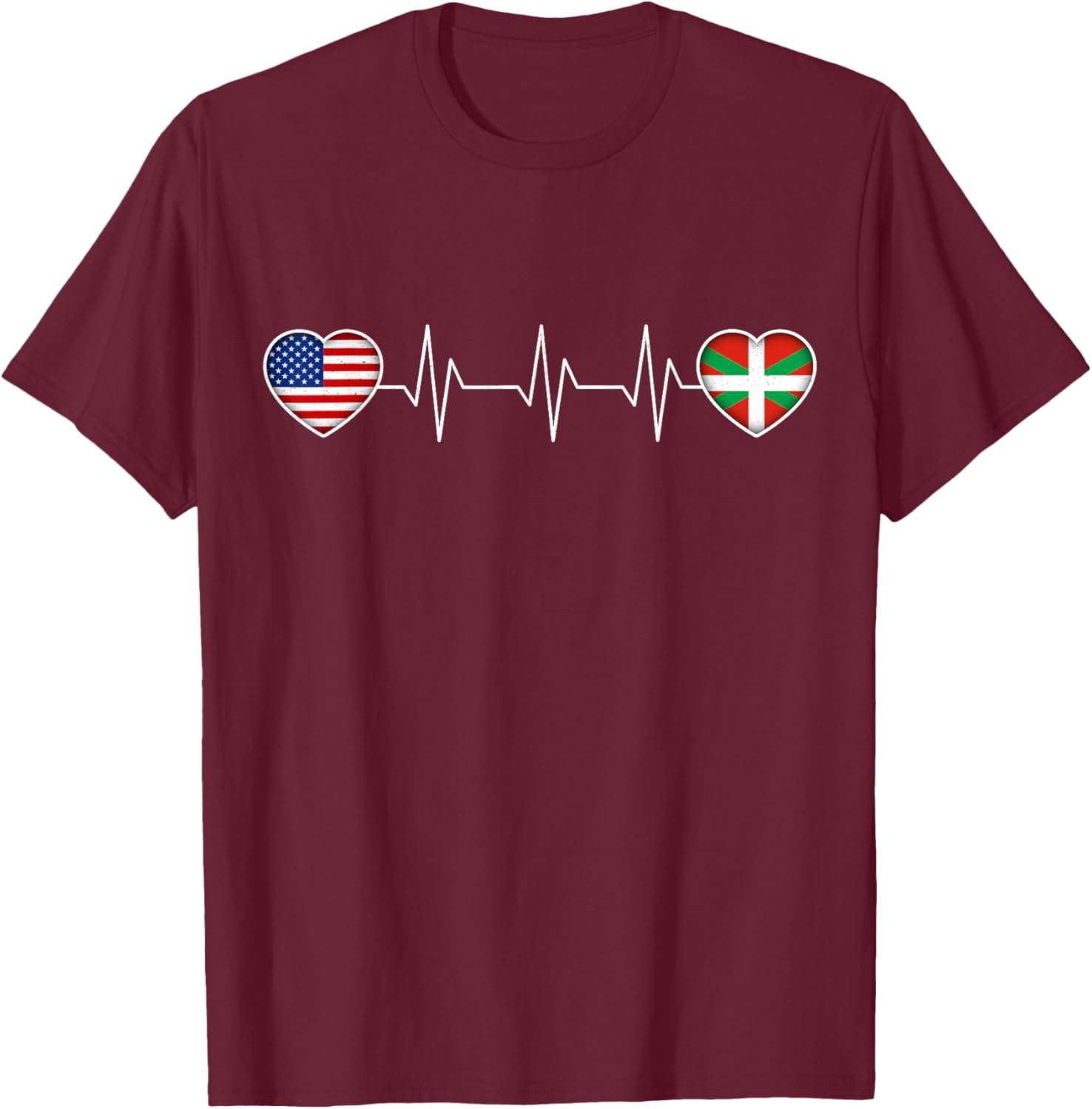 Basque Country & USA T-Shirt - T-Shirt | Maroon