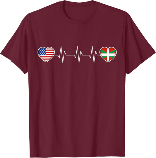 Basque Country & USA T-Shirt - T-Shirt | Maroon