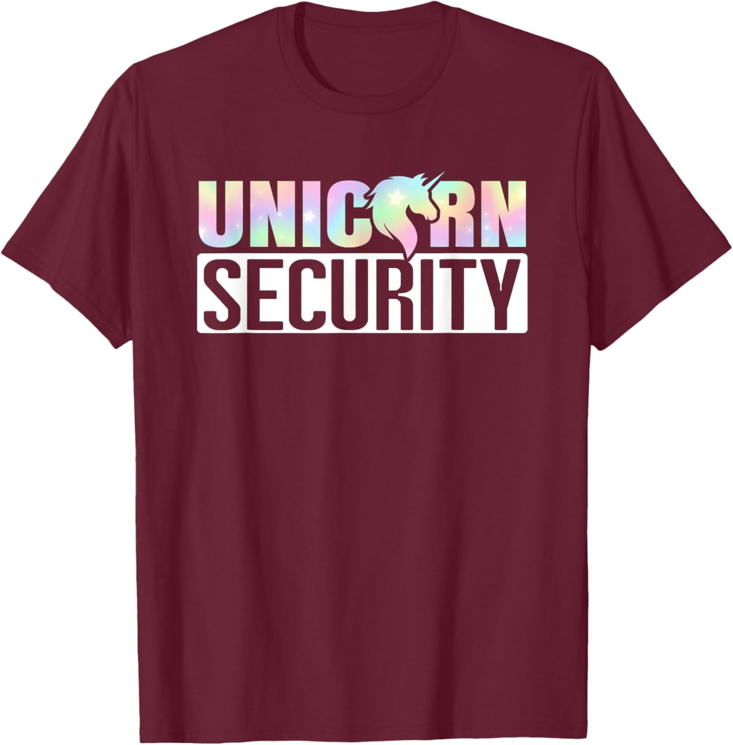 Halloween Mom Dad Daughter Adult Costume Unicorn Security T-Shirt - T-Shirt | Maroon