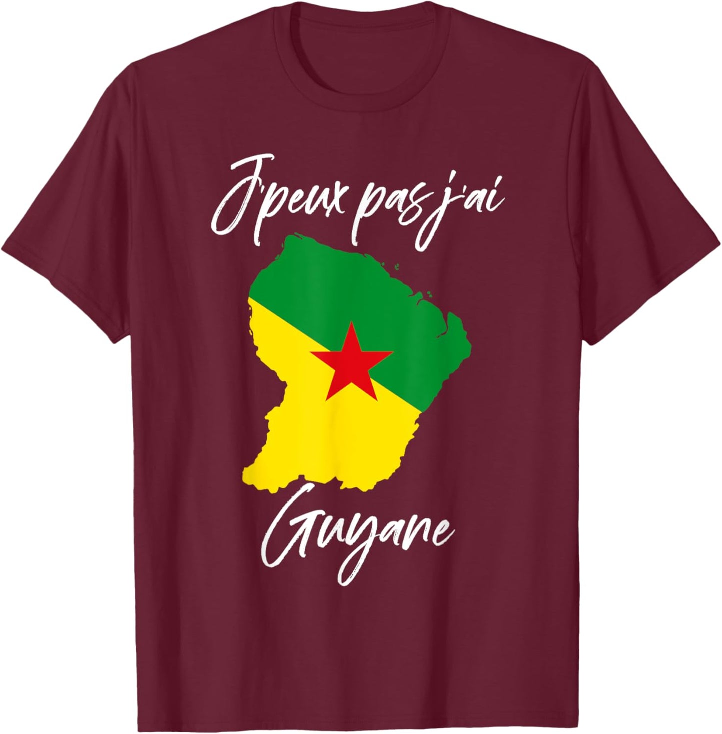 Je Peux Pas J'ai Guyana Men's Women's And Child , Black, S T-Shirt - T-Shirt | Maroon