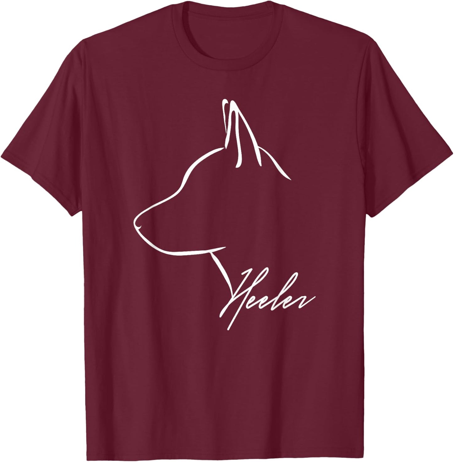 Blue Heeler Cattle Dog Profile Dog Lover Gift Dog T-Shirt - T-Shirt | Maroon