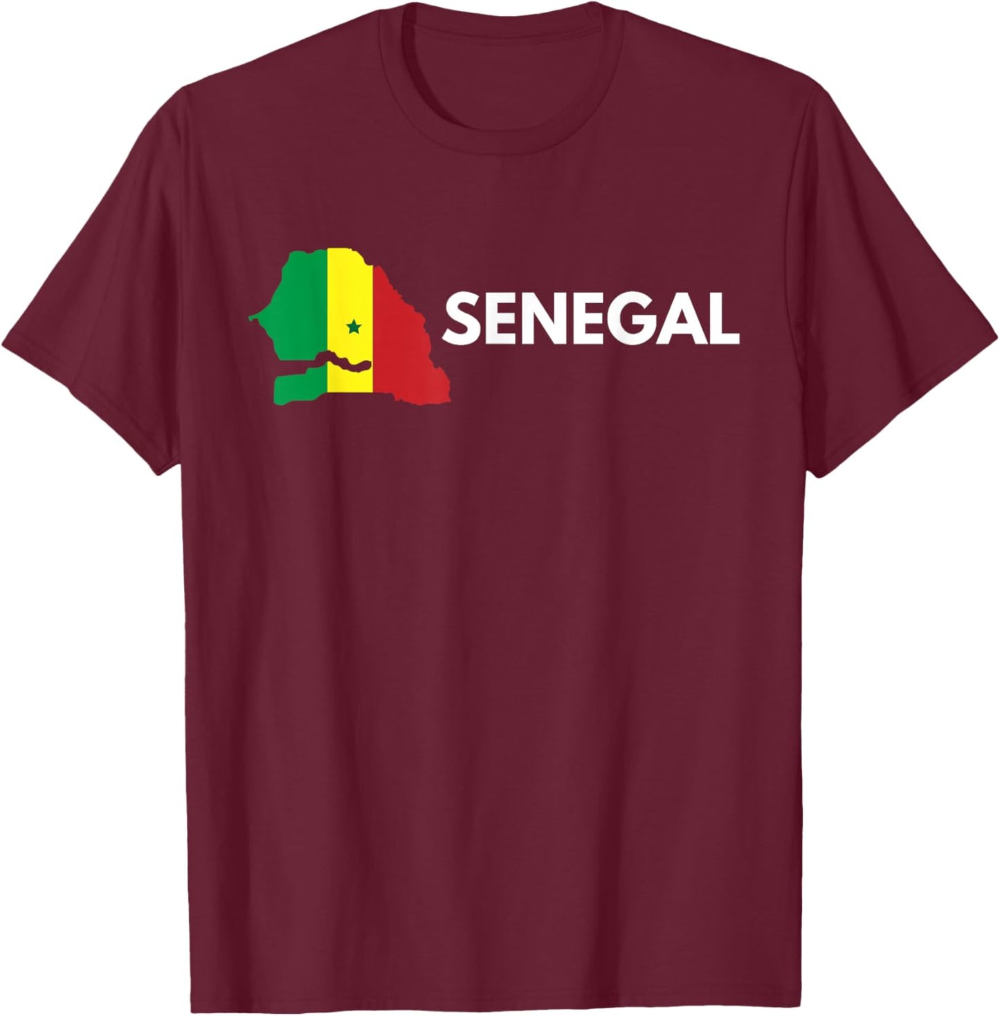 Vintage Senegal Flag Senegalese Outdoor Trip in Senegal T-Shirt - T-Shirt | Maroon
