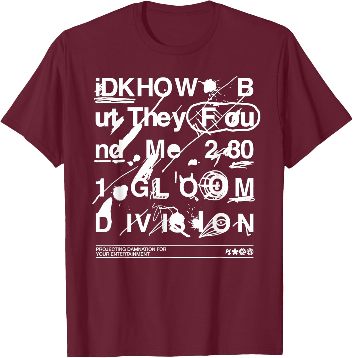 iDKHOW – Doodle T-Shirt - T-Shirt | Maroon