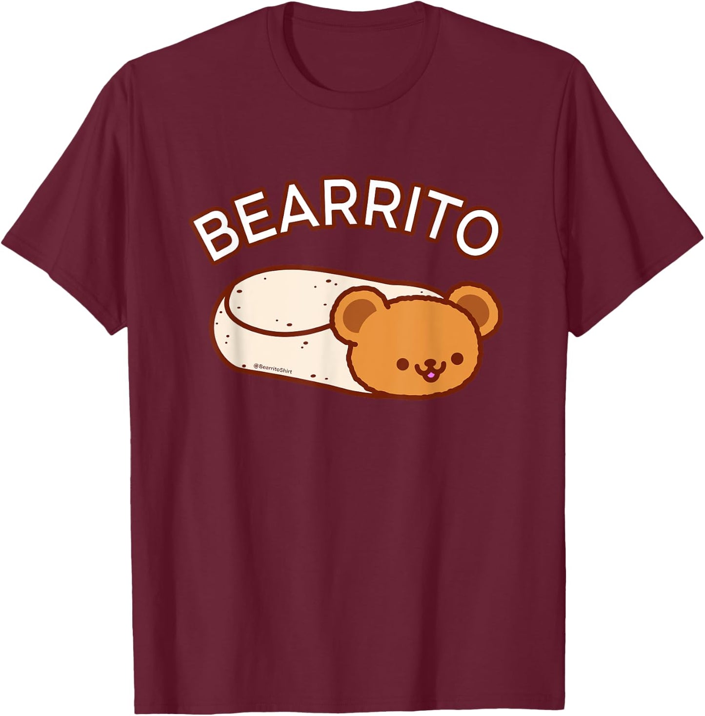 Cute - BEARRITO - Teddy Bear Burrito T-Shirt - T-Shirt | Maroon