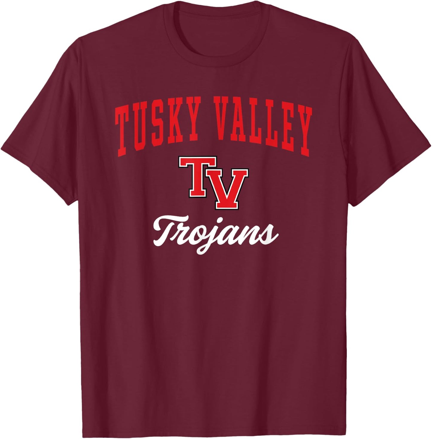 Tuscarawas Valley High School Trojans T-Shirt - T-Shirt | Maroon