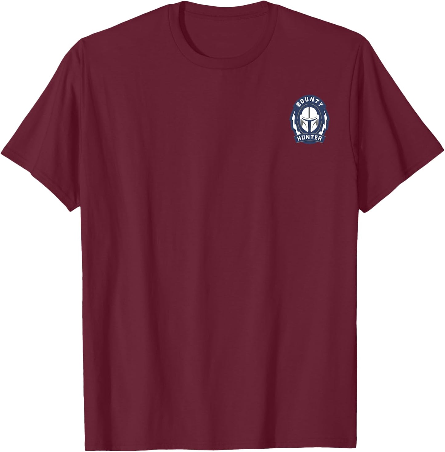 Star Wars The Mandalorian Bounty Hunter Left Chest Logo T-Shirt - T-Shirt | Maroon