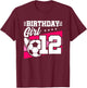 Soccer Birthday Party - 12 Year Old Girl - 12th Birthday T-Shirt - T-Shirt | Maroon