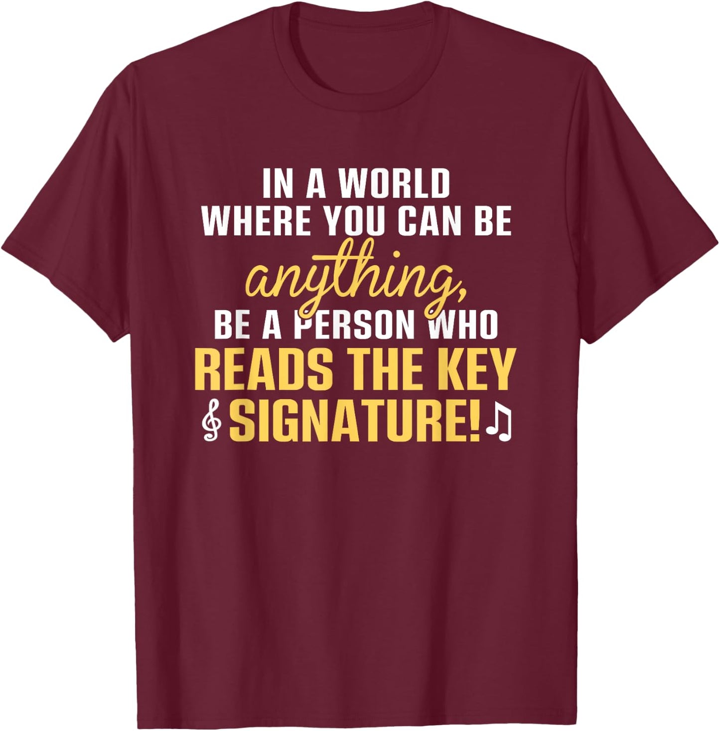 Adult Music Theory , Black, Small, Short Sleeve T-Shirt - T-Shirt | Maroon