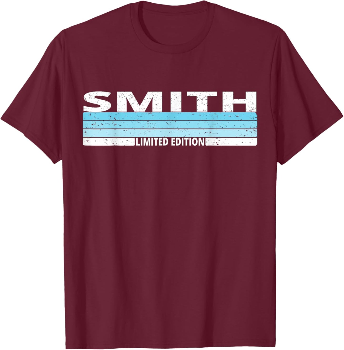 Smith Surname Birthday Family Reunion 80s 90s Blue Sunset T-Shirt - T-Shirt | Maroon