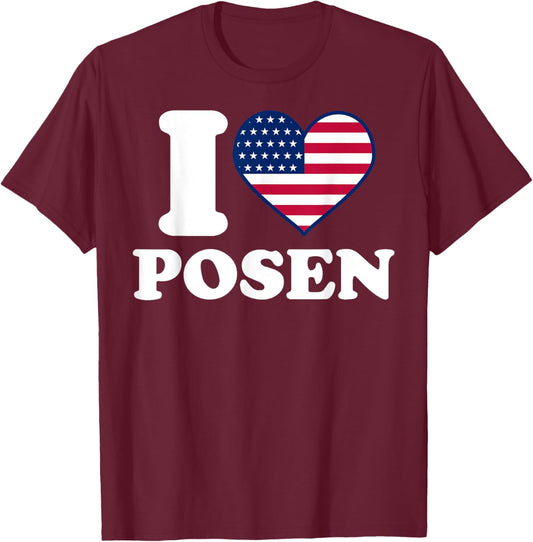 I love Posen I heart Posen T-Shirt - T-Shirt | Maroon