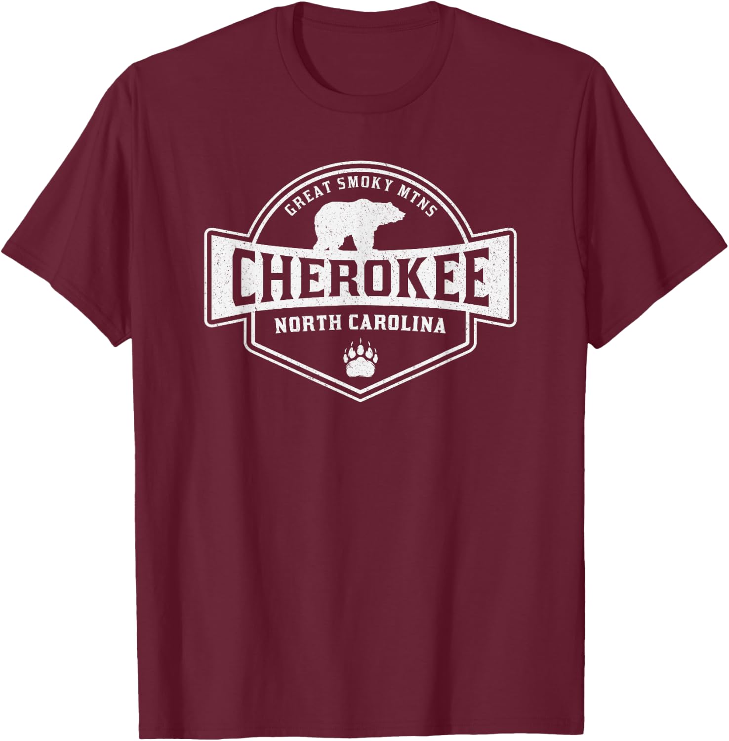 Cherokee North Carolina Great Smoky Mountains T-Shirt - T-Shirt | Maroon