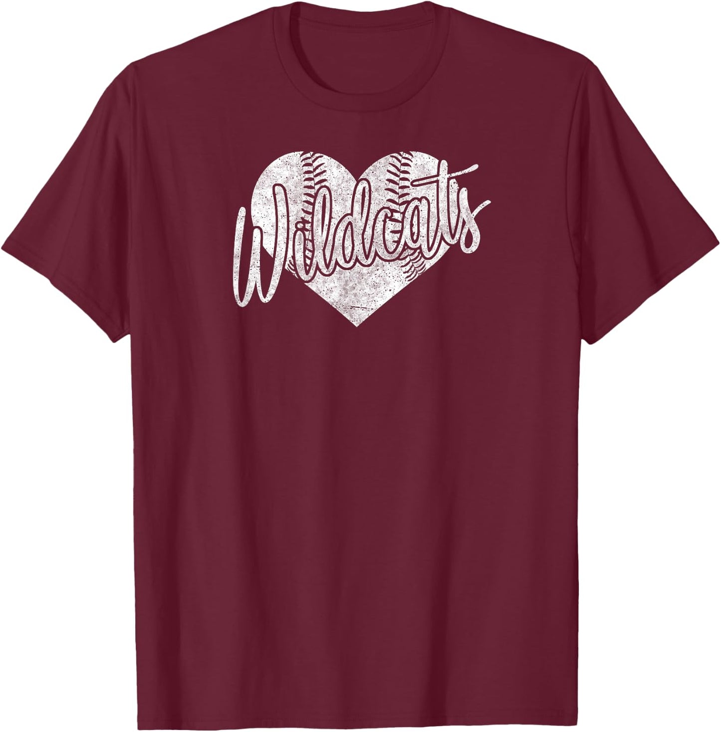 Wildcats Baseball Softball High School Team Mascot Mom T-Shirt - T-Shirt | Maroon