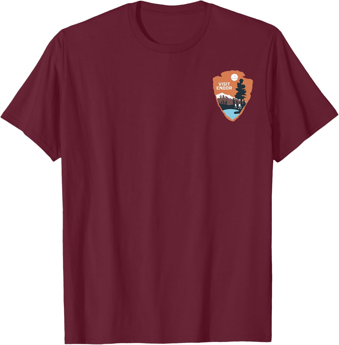 Star Wars Visit Endor Left Chest T-Shirt - T-Shirt | Maroon