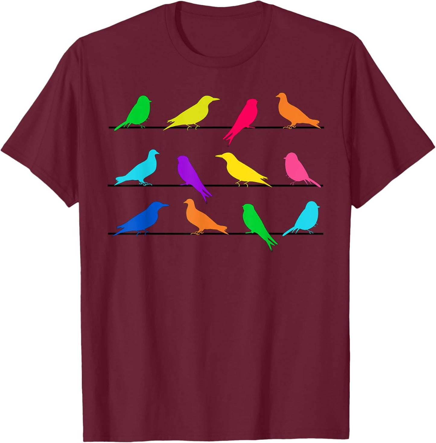 Birding Retro Classic Bird Watcher Watching Gift T-Shirt - T-Shirt | Maroon