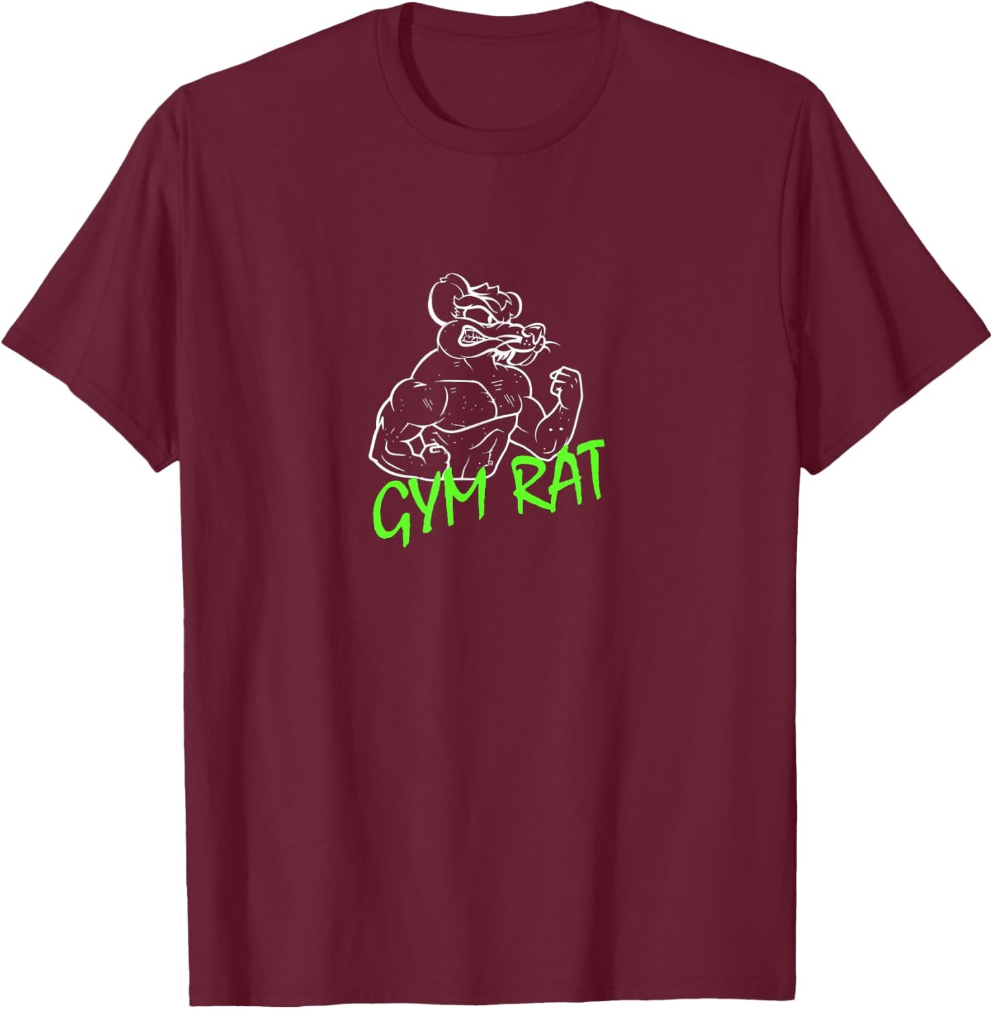 GYM RAT Men's Black Gym Rat , Classic Fit, Short Sleeve, Small T-Shirt - T-Shirt | Maroon