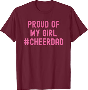 Cheer Dad Pink Cheerleading T-Shirt - T-Shirt | Maroon