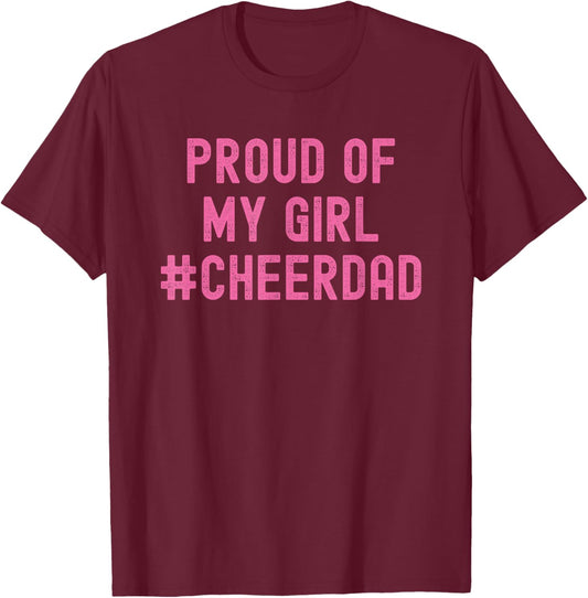 Cheer Dad Pink Cheerleading T-Shirt - T-Shirt | Maroon
