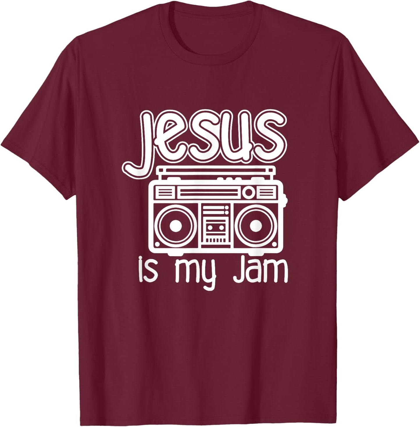 Christian Music Outfit Women Kids Jesus is my Jam T-Shirt - T-Shirt | Maroon