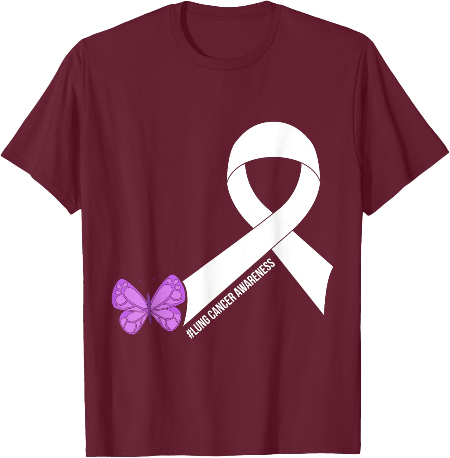 Lung Cancer Awareness T-Shirt - T-Shirt | Maroon