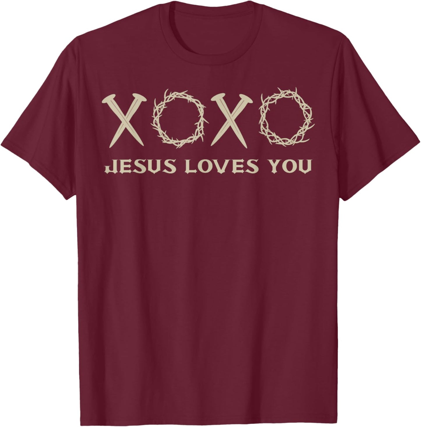 Jesus Loves You Christian Goth T-Shirt - T-Shirt | Maroon