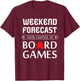 Red Meeple Weekend Forecast 100% Chance Of Board Games T-Shirt - T-Shirt | Maroon