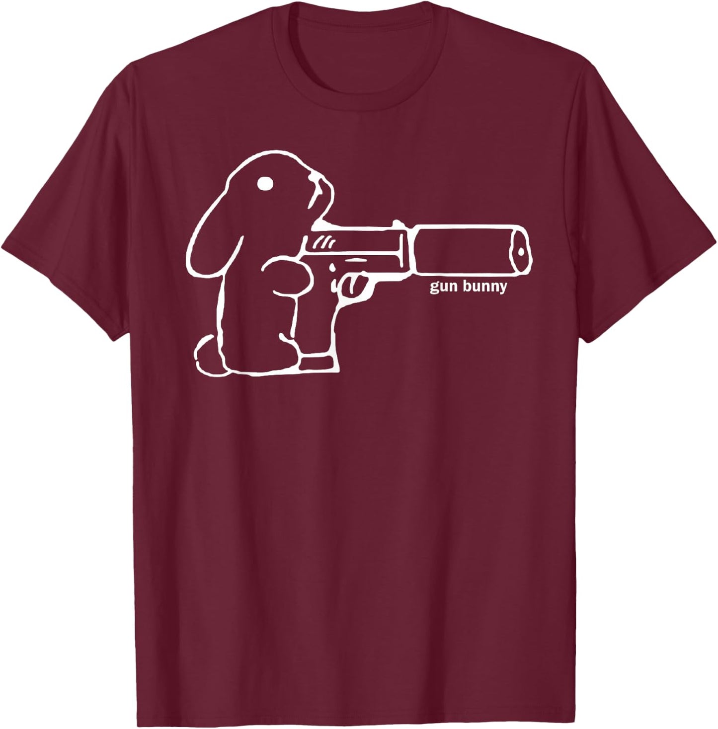 Gun Bunny T-Shirt - T-Shirt | Maroon