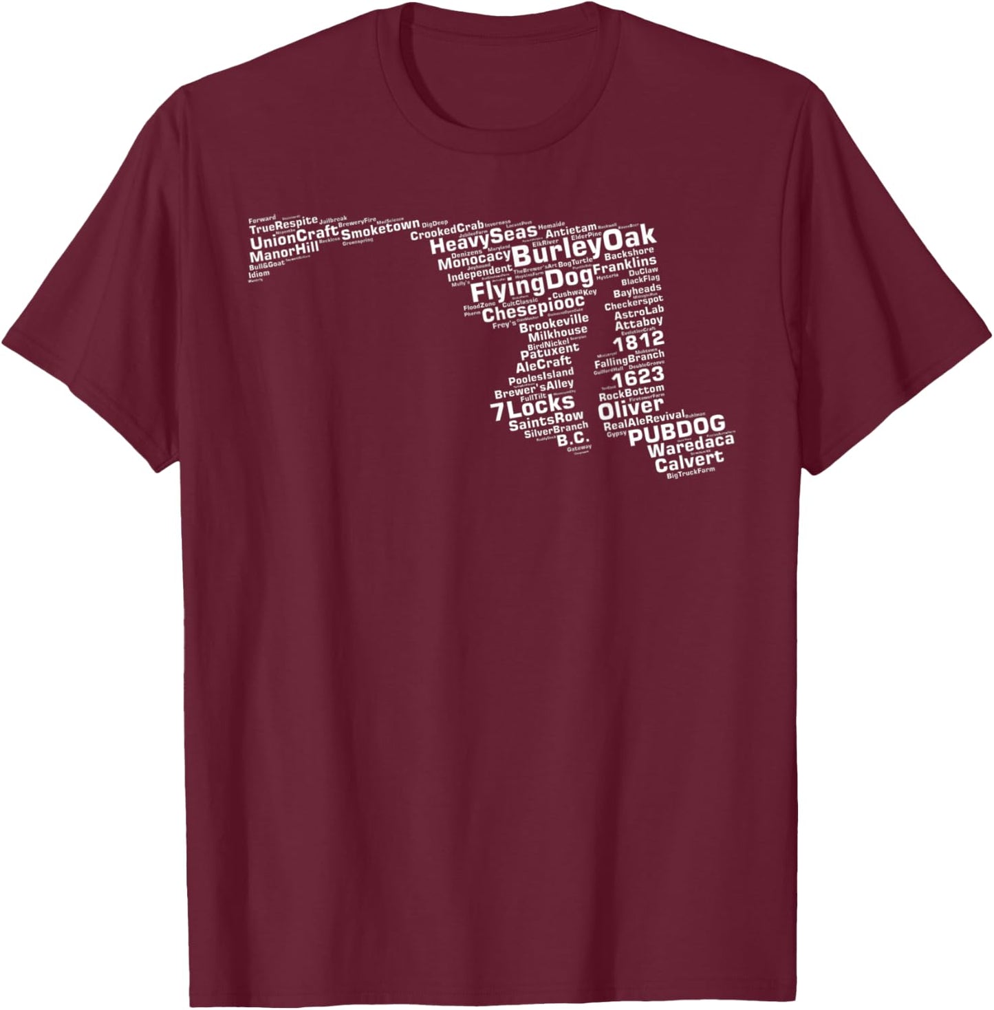 Maryland Breweries T-Shirt - T-Shirt | Maroon