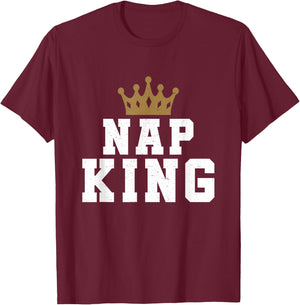 Nap King Powernap Crown Pajama Sleep T-Shirt - T-Shirt | Maroon
