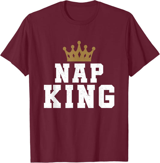 Nap King Powernap Crown Pajama Sleep T-Shirt - T-Shirt | Maroon