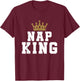 Nap King Powernap Crown Pajama Sleep T-Shirt - T-Shirt | Maroon