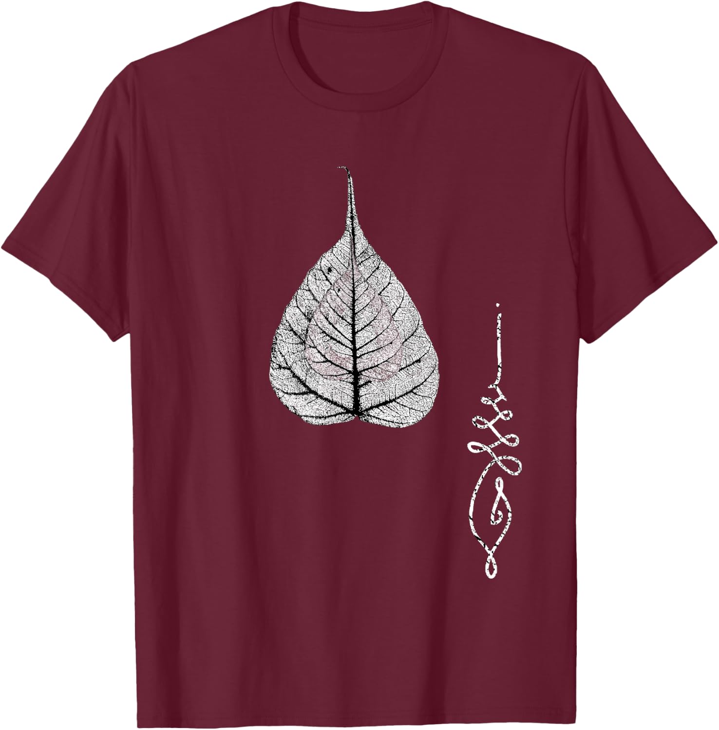 Buddha Bohemian Meditation Bodhi Leaf Unalome T-Shirt - T-Shirt | Maroon