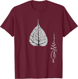 Buddha Bohemian Meditation Bodhi Leaf Unalome T-Shirt - T-Shirt | Maroon