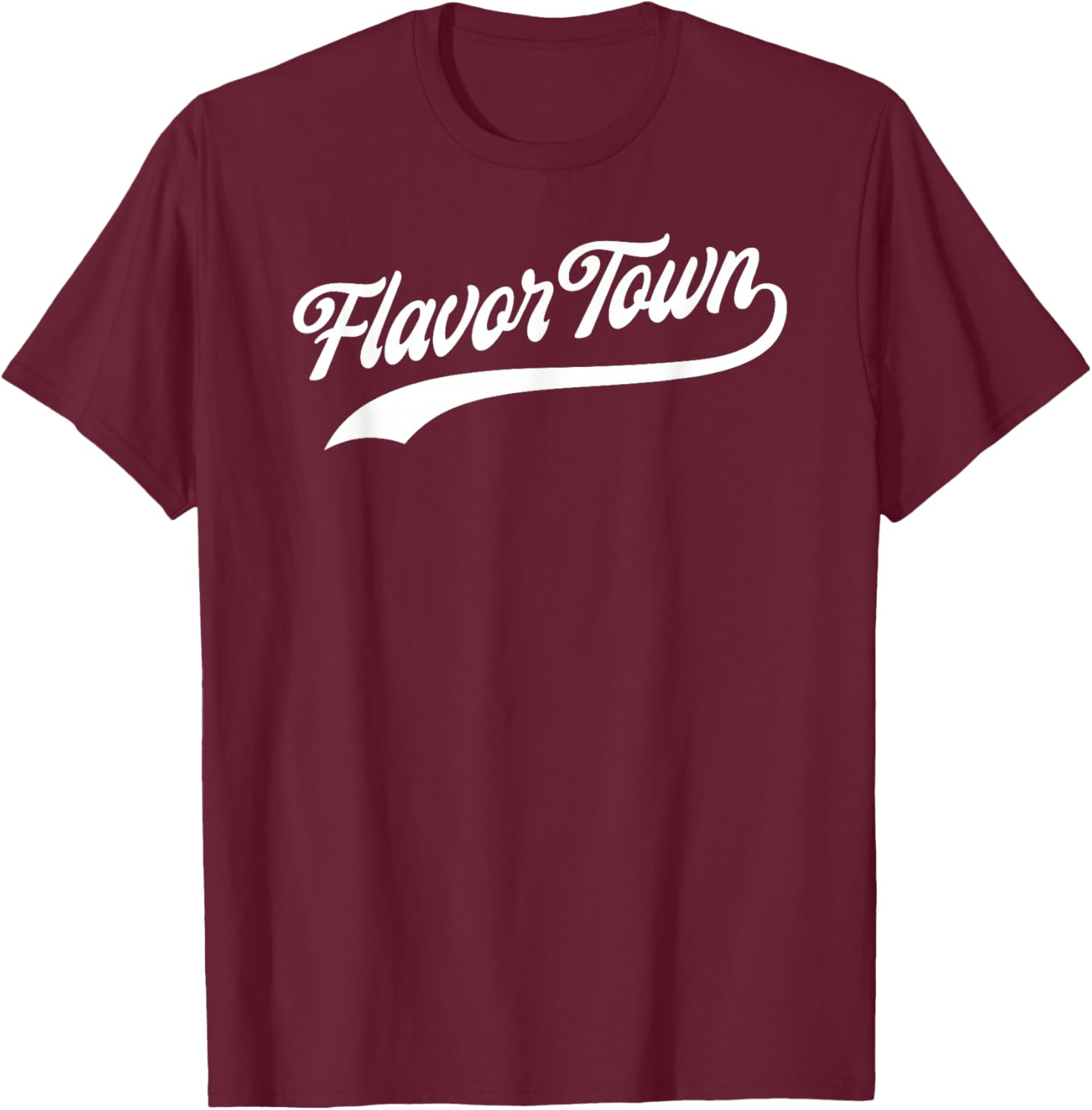FLAVOR TOWN Classic Baseball Design T-Shirt - T-Shirt | Maroon