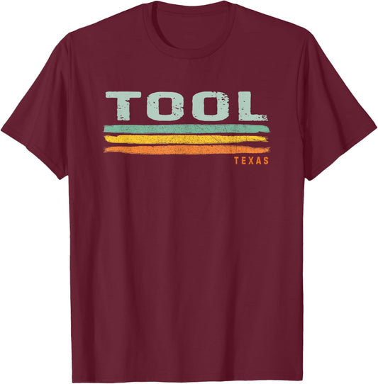 Vintage Stripes Tool TX T-Shirt - T-Shirt | Maroon