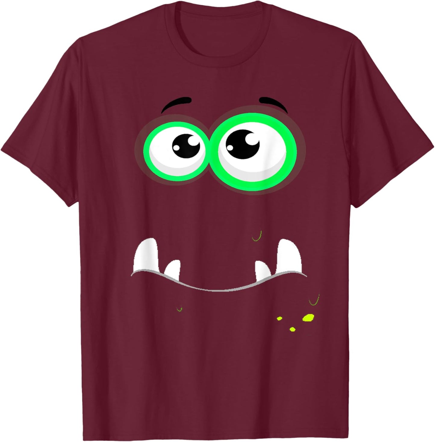 Funny Scary Monster Eyeball Face Easy Christma Costume Cute T-Shirt - T-Shirt | Maroon
