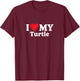 I love my Turtle Funny T-Shirt - T-Shirt | Maroon
