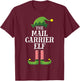 Mail Carrier Elf Matching Family Group Christmas Party PJ T-Shirt - T-Shirt | Maroon