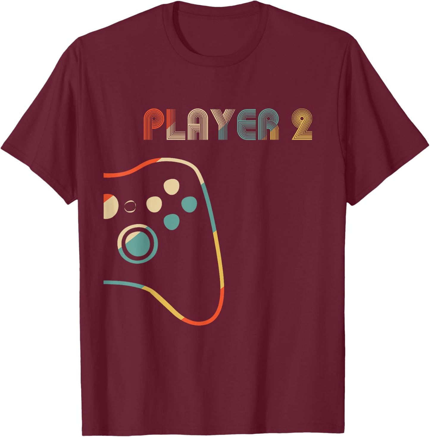 Matching Gamer Couple Player 1 Player 2 T-Shirt - T-Shirt | Maroon