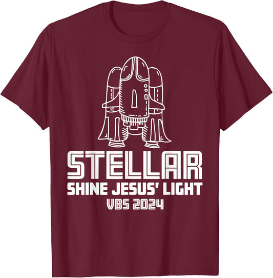Stellar Shine Jesus' Light VBS 2024 Vacation Bible School T-Shirt - T-Shirt | Maroon
