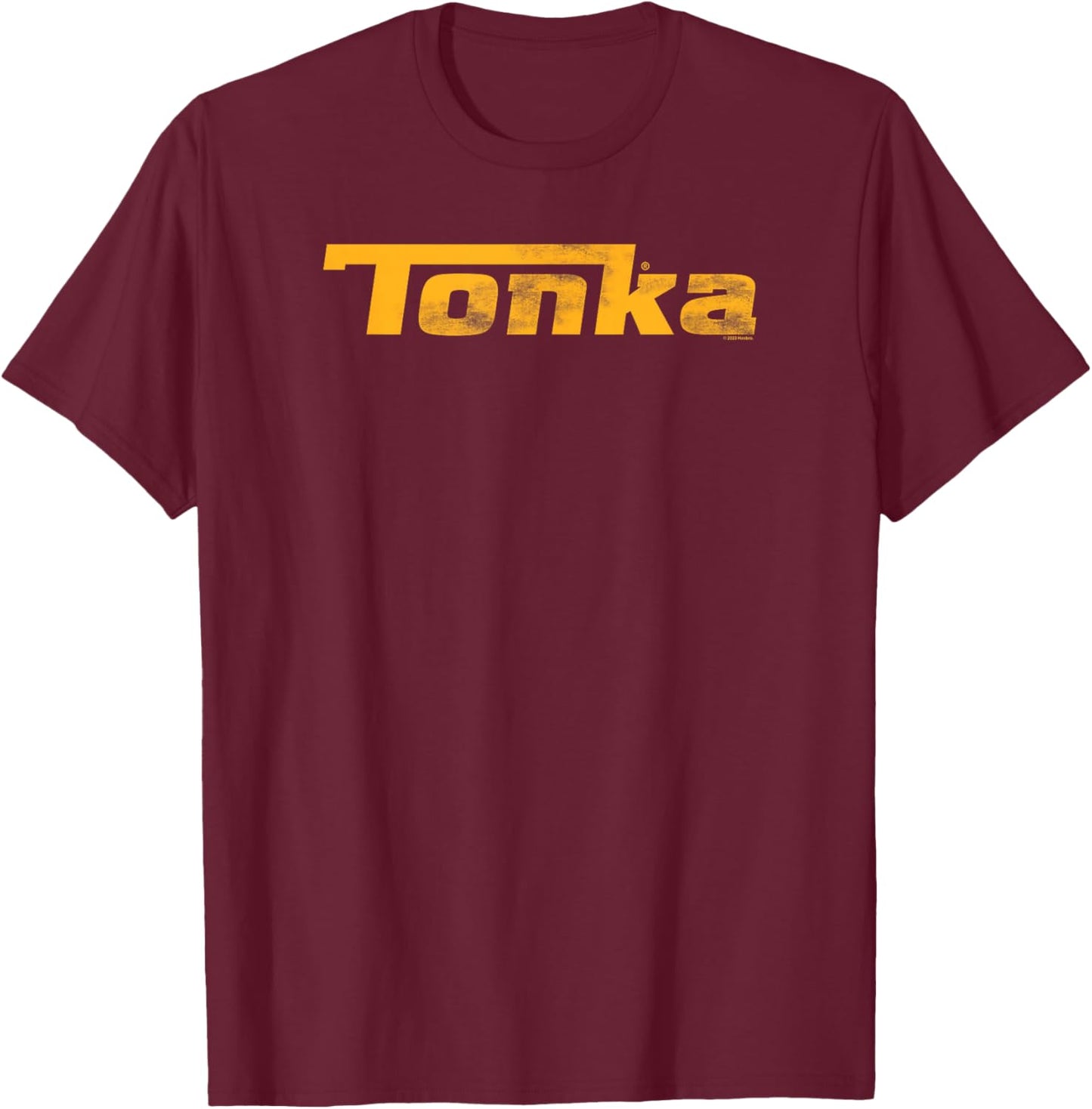 Tonka Construction Official Distressed Logo - Tonka - - Black - Short Sleeve - Small - - Distressed Casual - Car - Exercise and Fitness - Spring, Summer T-Shirt - T-Shirt | Maroon