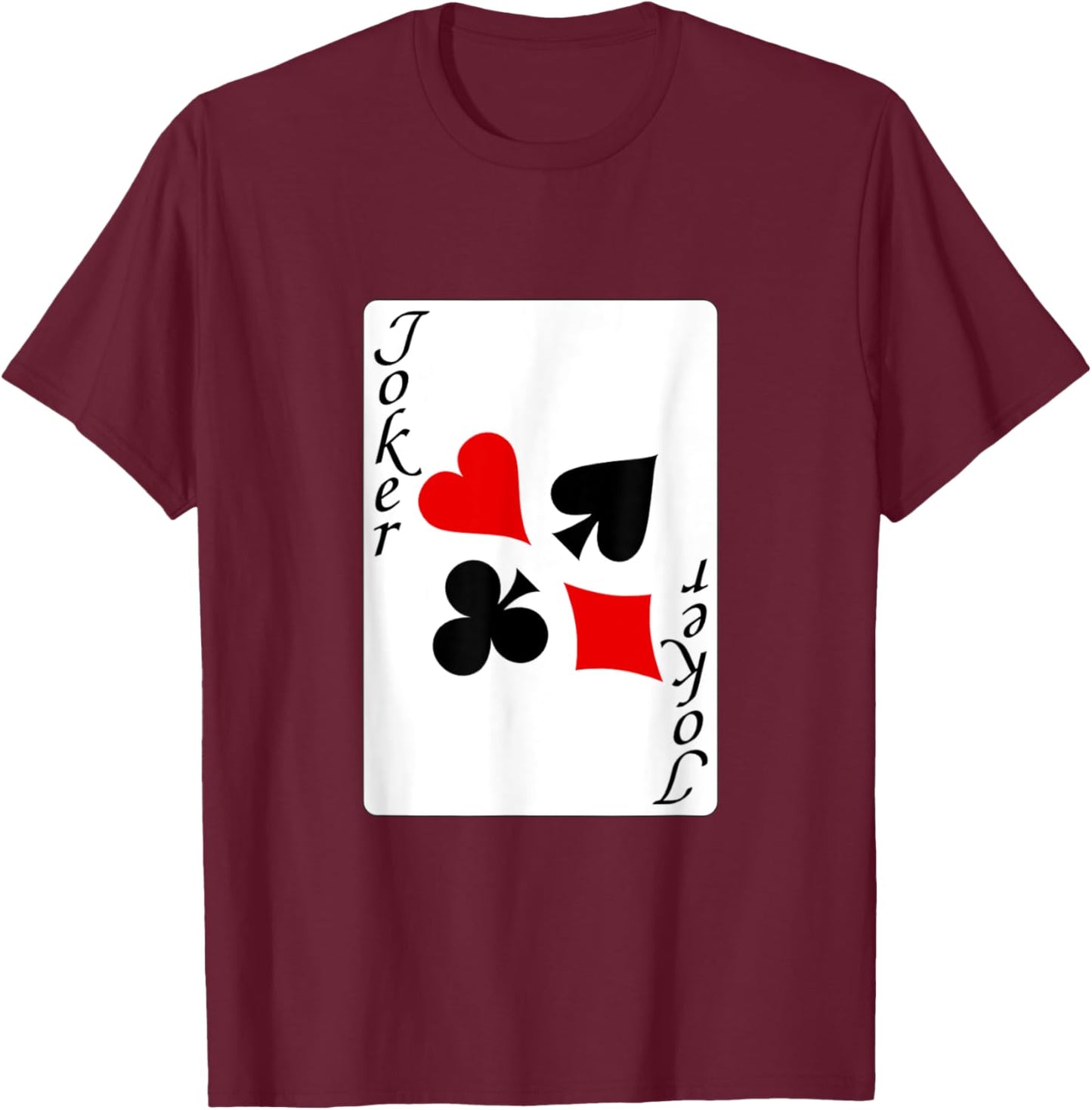 funny halloween shirt 2025 Joker Playing Card Costume fun T-Shirt - T-Shirt | Maroon