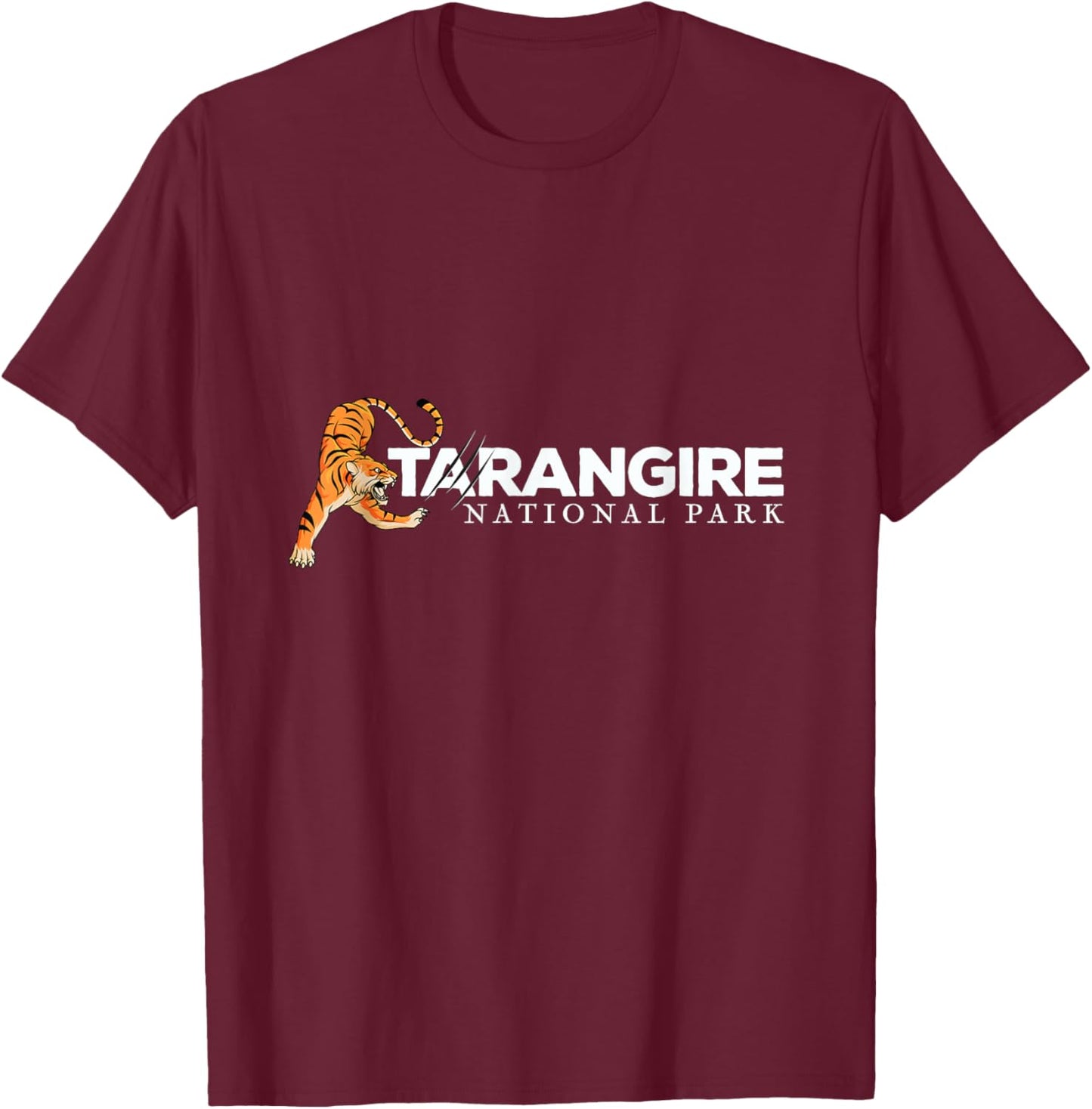 Africa Safari Lion Tarangire National Park Tanzania T-Shirt - T-Shirt | Maroon