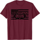 American Flag Outdoor Antlers Elk Deer T-Shirt - T-Shirt | Maroon