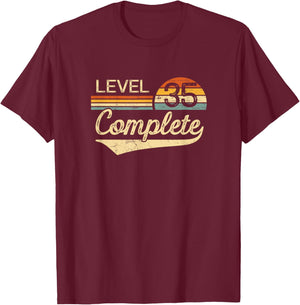 Level 35 Complete Vintage 35th Wedding Anniversary T-Shirt - T-Shirt | Maroon