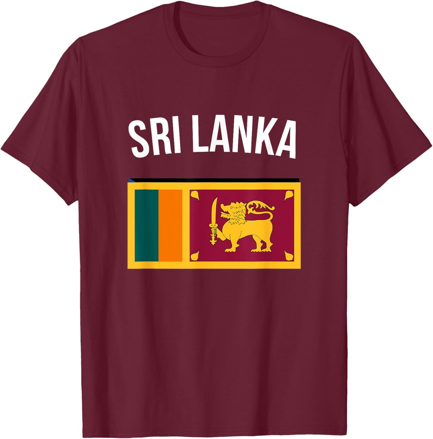 Sri Lanka Sri Lankan Flag Pride Travel Souvenir T-Shirt - T-Shirt | Maroon