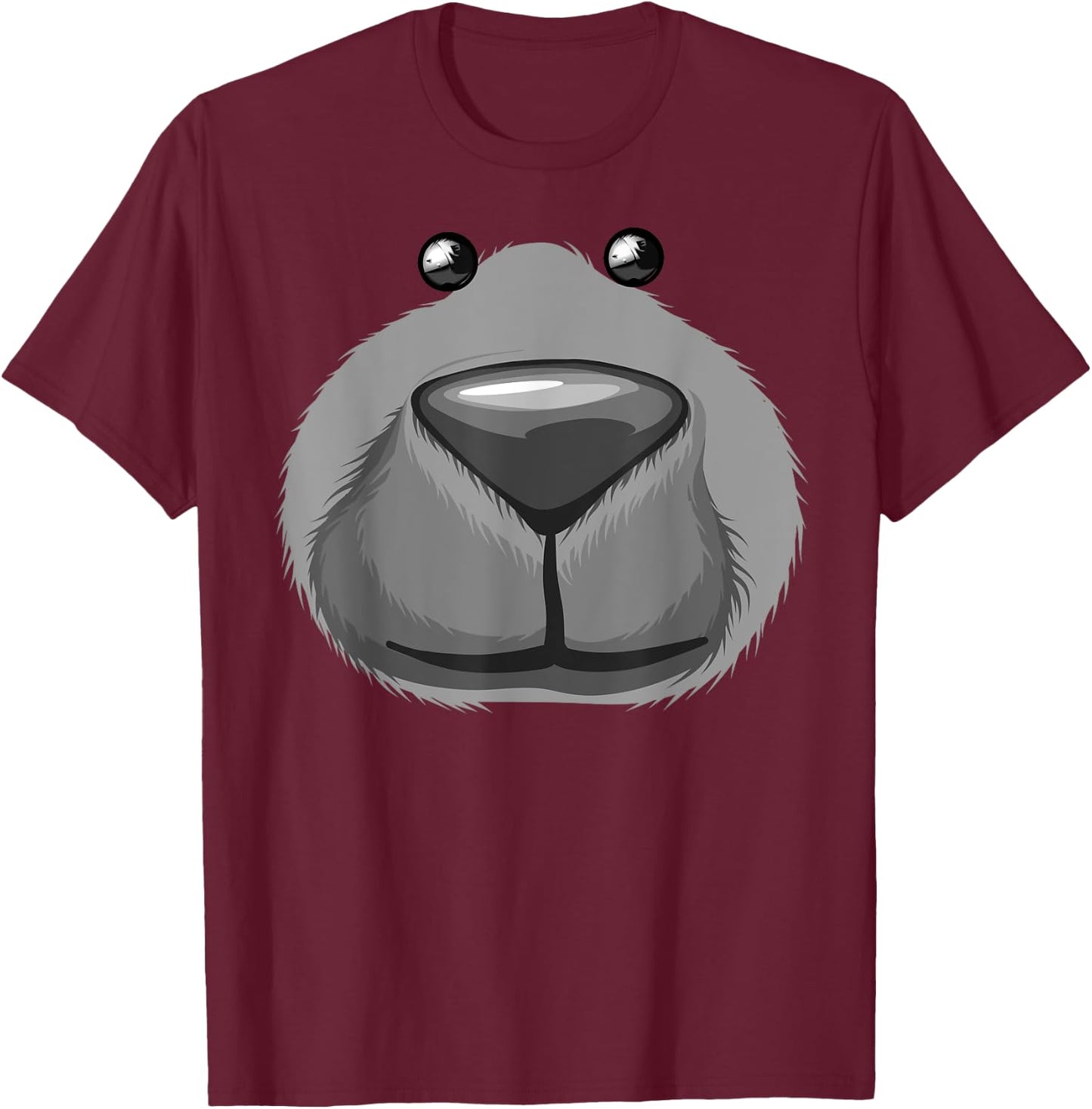 Cute Bear Face Costume Funny Halloween Teddy DIY Gift T-Shirt - T-Shirt | Maroon