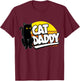 Cat Daddy Retro Sunset Cat Dad Black Cat Yellow Eyes T-Shirt - T-Shirt | Maroon