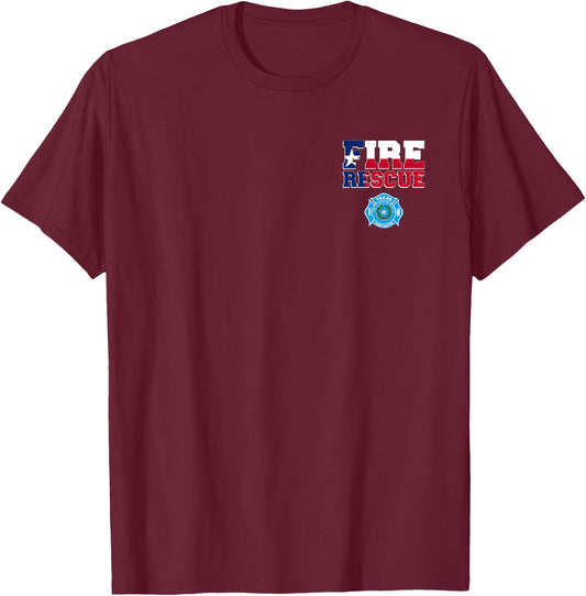 Texas Fire Department Firefighters Firemen T-Shirt - T-Shirt | Maroon
